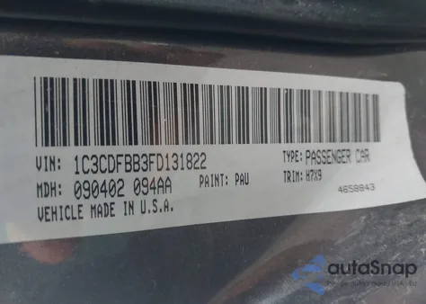 2015 Dodge Dart Sxt z USA, uszkodzony, nr VIN 1C3CDFBB3FD131822